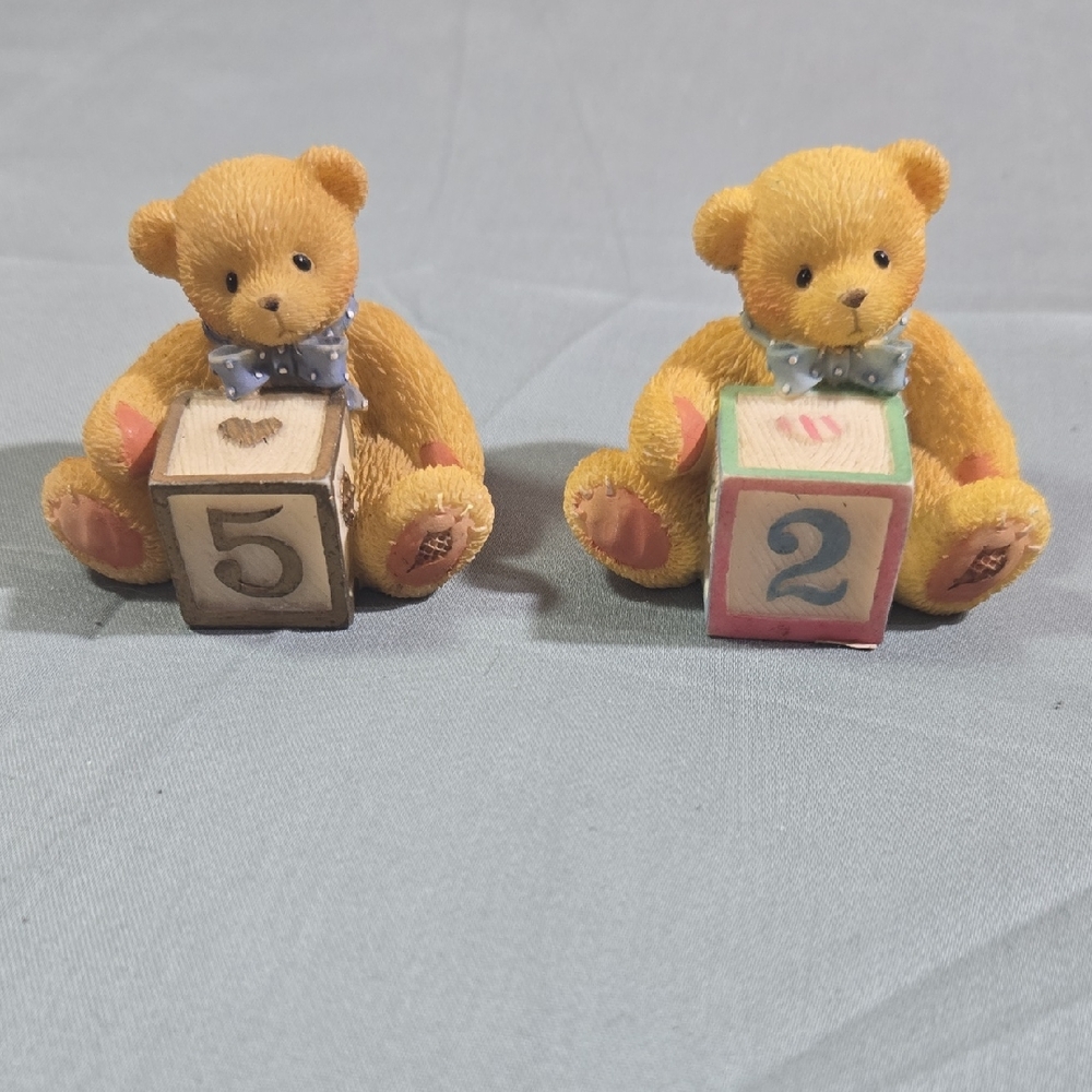 Cherished Teddies Bears With Blocks #2 And #5